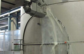 Gasbehälter beim Fräsen