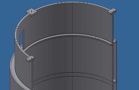 Konstruktionsdetail Teststand Hochvoltsupraleiter