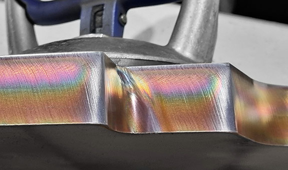 Schnittkante nach Bearbeitung mit einer Plasmaschneidanlage